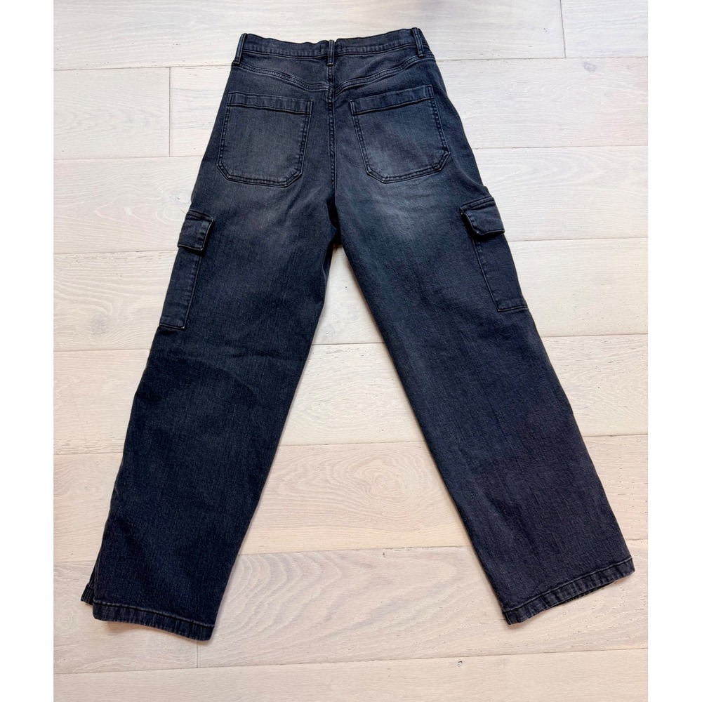 Jessica Simpson Black Cargo Jeans Women Size 4 Wide Leg Utility Denim Pants Y2K - Picture 5 of 5